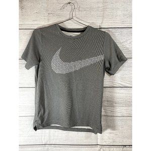 Nike - Boys Grey Graphic Swoosh Logo T-Shirt - Size L